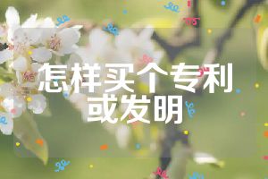 怎样买个专利或发明