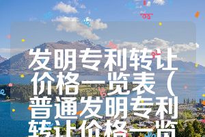 发明专利转让价格一览表（普通发明专利转让价格一览表）