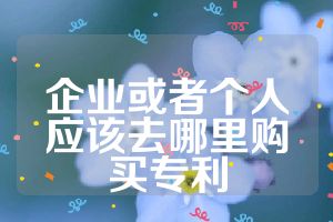 企业或者个人应该去哪里购买专利