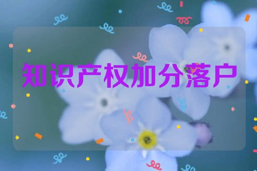 知识产权加分落户