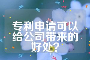 专利申请可以给公司带来的好处？